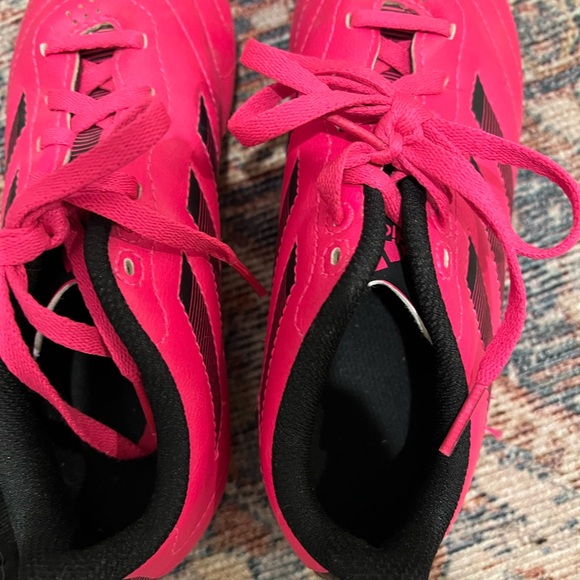 Adidas Bright Pink Soccer Cleats and Shin guards - Picture 6 of 6